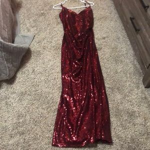 Burgundy prom dress with sequins size Medium